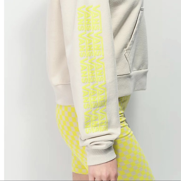 VANS Fair Well Rainy Day Crop Hoodie Cream Women’s - Picture 2 of 8